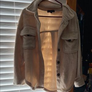 Almost Famous Cream Teddy Jacket
